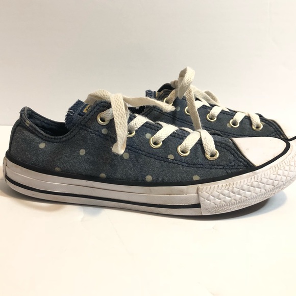 Kid’s Converse All-Star denim polka dot shoe - Picture 2 of 8
